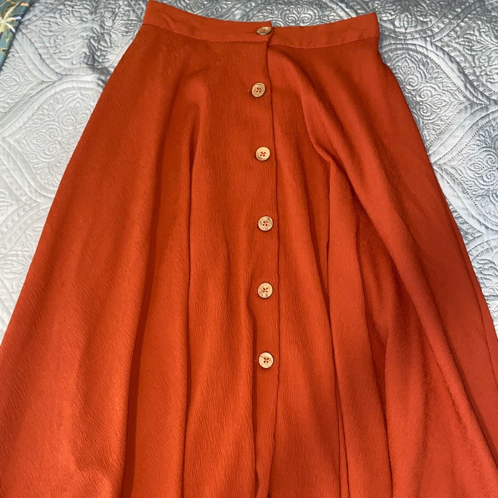 Versona Button Down Flowy Maxi Skirt